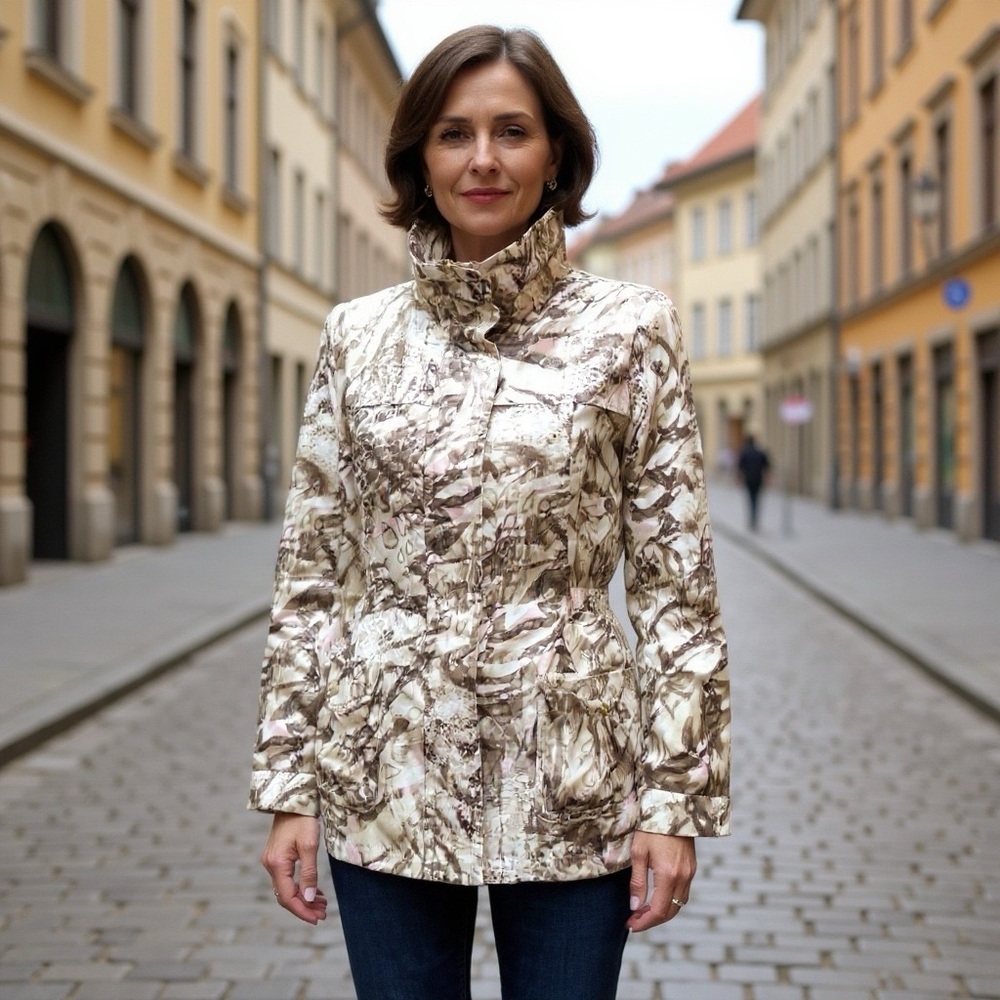 Zenergy by Chicos  Windbreaker Animal Print Jacket